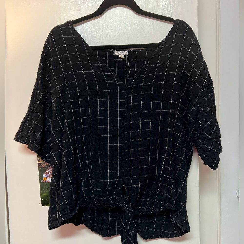 Checkered tie shirt